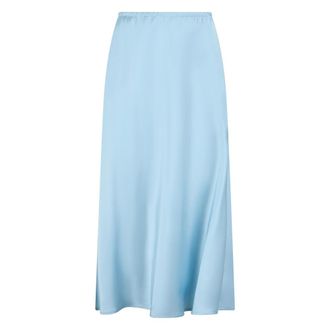 Vince Midi Skirts, female, Blue, Size: S Satin Slip Skirt