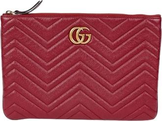 Gucci Pre-owned Clutches, female, Red, Size: ONE SIZE Pre-owned GG Marmont Clutch