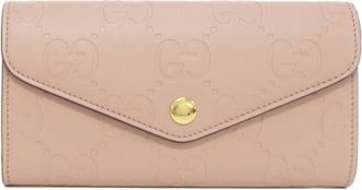 Gucci Rose Pink Gg Leather Long Wallet (Bi-Fold) (Pre-Owned)