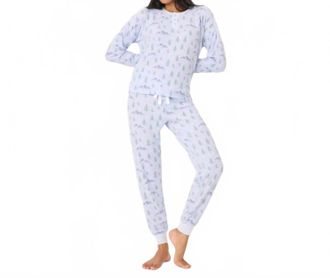 PJ Salvage Ski Jammie Classics Mountain Dreams Print Pj Set In Periwinkle