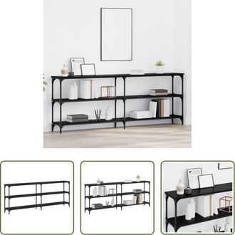 vidaXL vidaXL Tavolo in acciaio - Tavolo consolle Rovere nero 200 x 29 x 75 cm