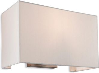 Netlighting Fargo 1 Light Single Indoor Wall Light Brushed Steel Cream Shade E27