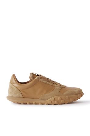 Jil Sander Moon Suede-Trimmed Leather Sneakers