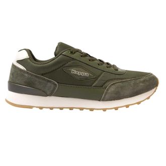 Kappa Heren Su&egrave;de Platte Sneakers (Legergroen)