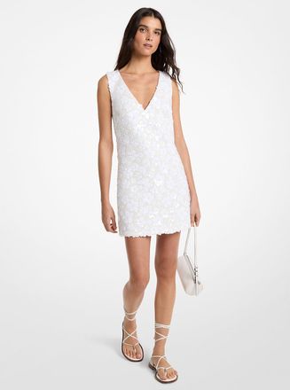 Michael Kors Floral Embellished Scuba Mini Dress
