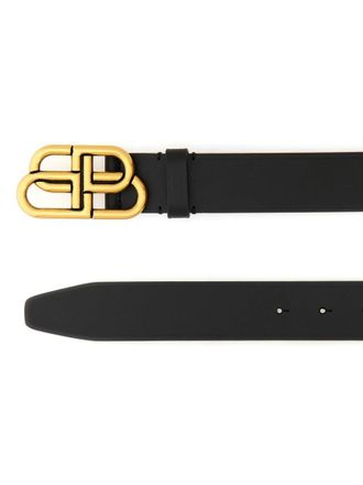 Balenciaga Interlocking Logo Buckle Belt - Black