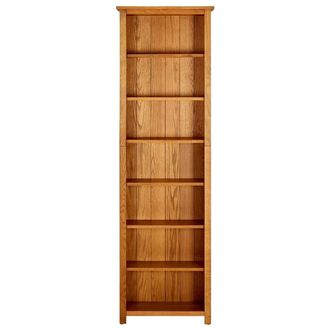 Berkfield Home 7-Tier Bookcase 60x22x200 cm Solid Oak Wood in Brown | Size: 60 x 22 x 200 cm
