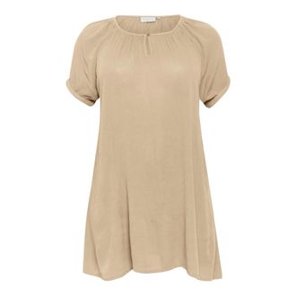 Kaffe Curve Tuniek - Dames - Blouses & Shirts - Beige - Maat: XL