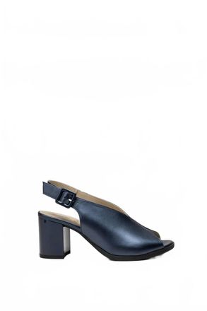 Nero Giardini Womens Metallic Peep Toe Mule In Oceano