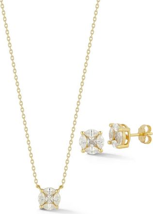 Glaze Jewelry Cubic Zirconia Pendant Necklace & Stud Earrings Set in Gold at Nordstrom Rack