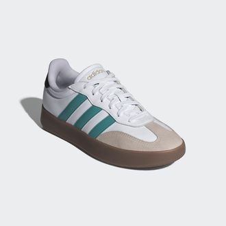 adidas Sneaker ADIDAS SPORTSWEAR BARREDA, Damen, Gr. 40,5, weiss (cloud wei&szlig;, powder teal, wonder aluminium), Leder, Synthetik, Schuhe Sneaker, inspiriert vo
