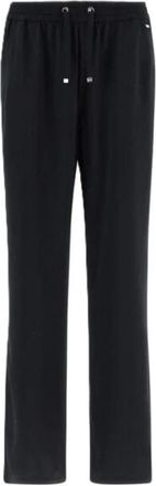 Herno Satijnen Broek - Dames - Straight fit broeken - Zwart - S - Satijn - Broeken