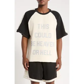 Diet Starts Monday Heaven or Hell Raglan T-Shirt in Cream/vintage Black at Nordstrom, Size Xx-Large