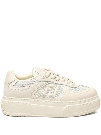 Fendi Match logo-plaque low-top sneakers - White