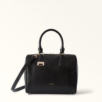 Furla Olivia Borsa Boston S Nero Nero Pelle Morbida Testurizzata Ares Donna