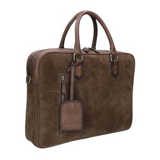 Stefano Lauran Sr 177 Laptoptas van Su&egrave;de - Heren - Laptoptassen - Bruin - ONE Size - Su&egrave;de - Tassen