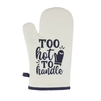 KASANOVA Guanto forno bianco con scritta blu