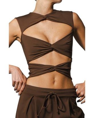 Port de Bras Lauren Top in Dark Chocolate at Nordstrom, Size X-Small