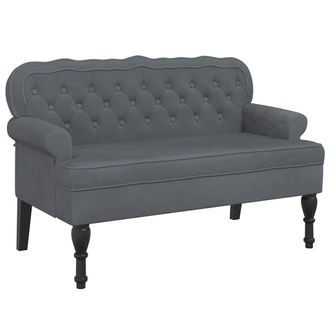 vidaXL Vidaxl - Banco Con Respaldo Terciopelo Gris Oscuro 119,5x64,5x75 Cm
