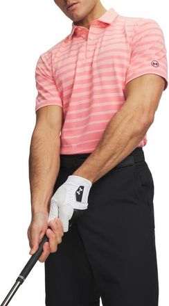 Under Armour UA ArmourDry Stripe Performance Golf Polo in Posh Pink at Nordstrom, Size Xx-Large