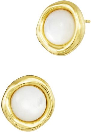 Savvy Cie Jewels 18K Plated Pearl Stud Earrings