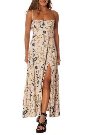 Maaji Purple Meadow Romina Embroidered Underwire Lace-Up Cover-Up Sundress in Open Beige at Nordstrom Rack, Size Large