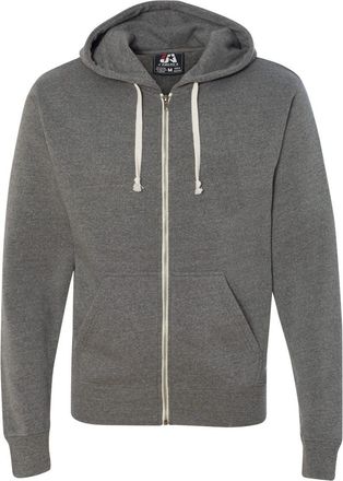 J. America Triblend Full-Zip Hooded Sweatshirt