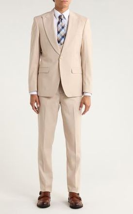 ZeGarie Stretch 3-Piece Suit in Mid Tan at Nordstrom Rack, Size 42 Regular