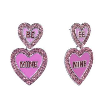 Hallmark Be Mine Pink Enamel Conversation Heart Earrings at Nordstrom
