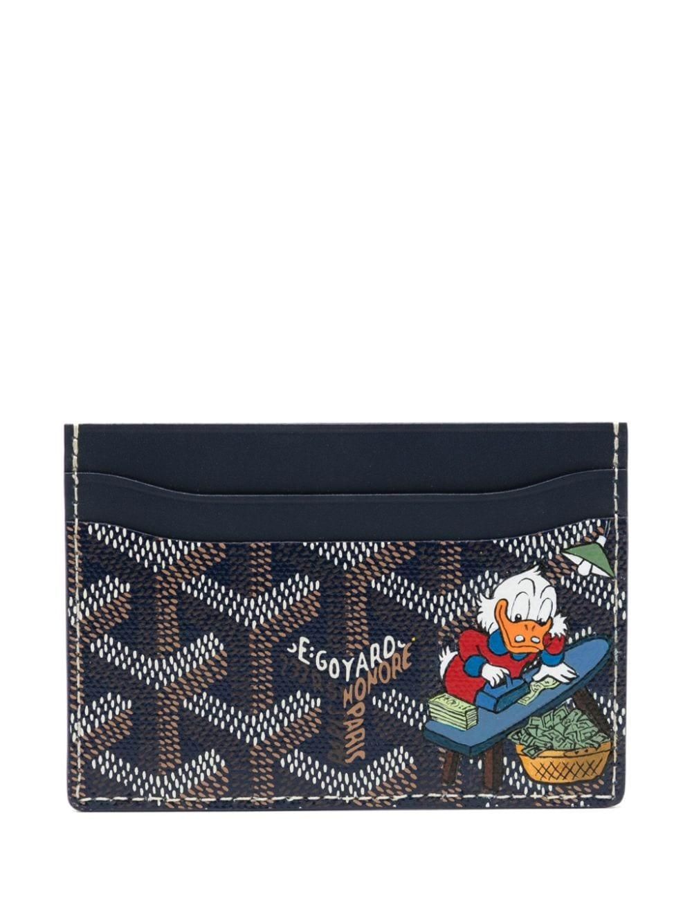 Porte-carte Goyard Saint-Marc Bleu Marine - Cuir - Parfait état Occasion - Style Marin élégant