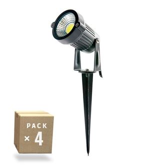 GreenIce Greenice - Pack 4 Focos Led Pincho Jard&iacute;n 5w 421lm 2700&ordm;k 40.000h [sl-sl-c10-5w-ww-pk4-ap]