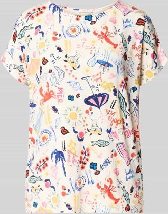 Christian Berg T-Shirt aus Viskose-Elasthan-Mix im Allover-Look in Rot, Gr&ouml;&szlig;e XL