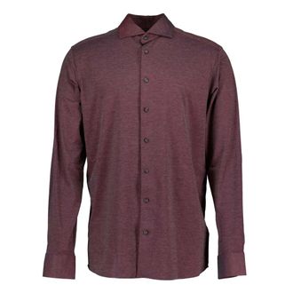 Eton Bordeaux Long Sleeve Shirt - Heren - Casual Overhemden - Rood - M - Katoen - Overhemden