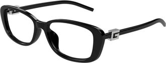 Gucci Specialized Fit Rechthoekig Optisch Montuur - Dames - Brillen - Zwart - 54 MM - Accessoires