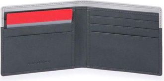Piquadro Mens Wallet Grey Black Leather Bags