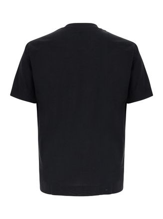 Emporio Armani Mens T-Shirt Multilogo Black Cotton Lyocell T-Shirts And Polos