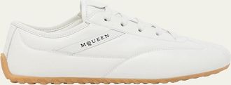 Alexander McQueen Box Leather Low-Top Sneakers