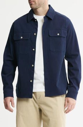 J.A.C.H.S. Cotton & Silk Stretch Overshirt in Navy at Nordstrom Rack, Size Xx-Large