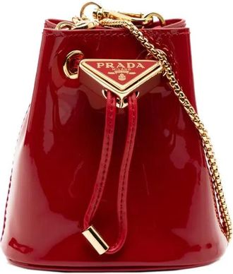 Prada 2013-2025 Mini Patent Drawstring Pouch crossbody bag - Red