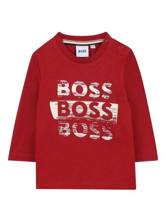 HUGO BOSS Logo-Embroidered Cotton T-Shirt - Red