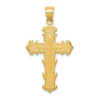 Diamond2Deal 14k Yellow Gold Passion Cross Pendant
