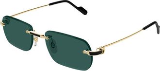Cartier Zonnebril - Heren - Zonnebrillen - Geel - 55 MM - Accessoires