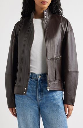 Reformation Veda Harrison Leather Jacket in Cocoa at Nordstrom, Size X-Large