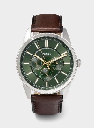 Fossil Mens Pearson green-face watch