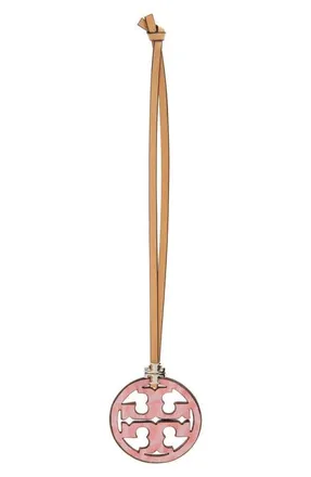 Tory Burch Miller Logo Leather Key Fob in Rose Sunset at Nordstrom