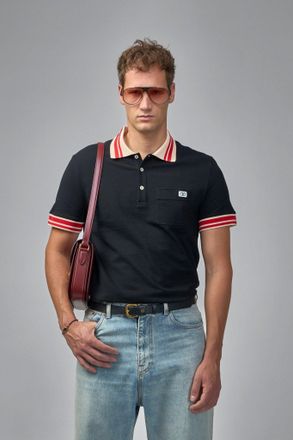 Valentino Cotton Piqu&eacute; Polo Shirt With VLogo Patch