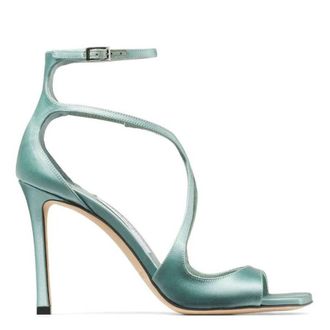 Jimmy Choo London Azia 95 Satin Sandals, Brand Size 37 ( US Size 7 )