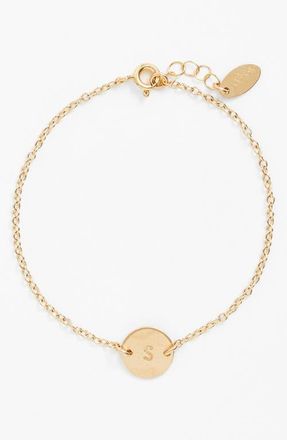 Nashelle Initial Mini Disc Bracelet in 14K Gold Fill S at Nordstrom
