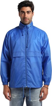 Covert Jas met trekkoord capuchon en verborgen capuchon - Heren - Zomerjassen - Blauw - L - Nylon - Jassen