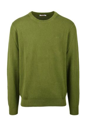 Sun 68 Green Crew Neck Cotton Sweater